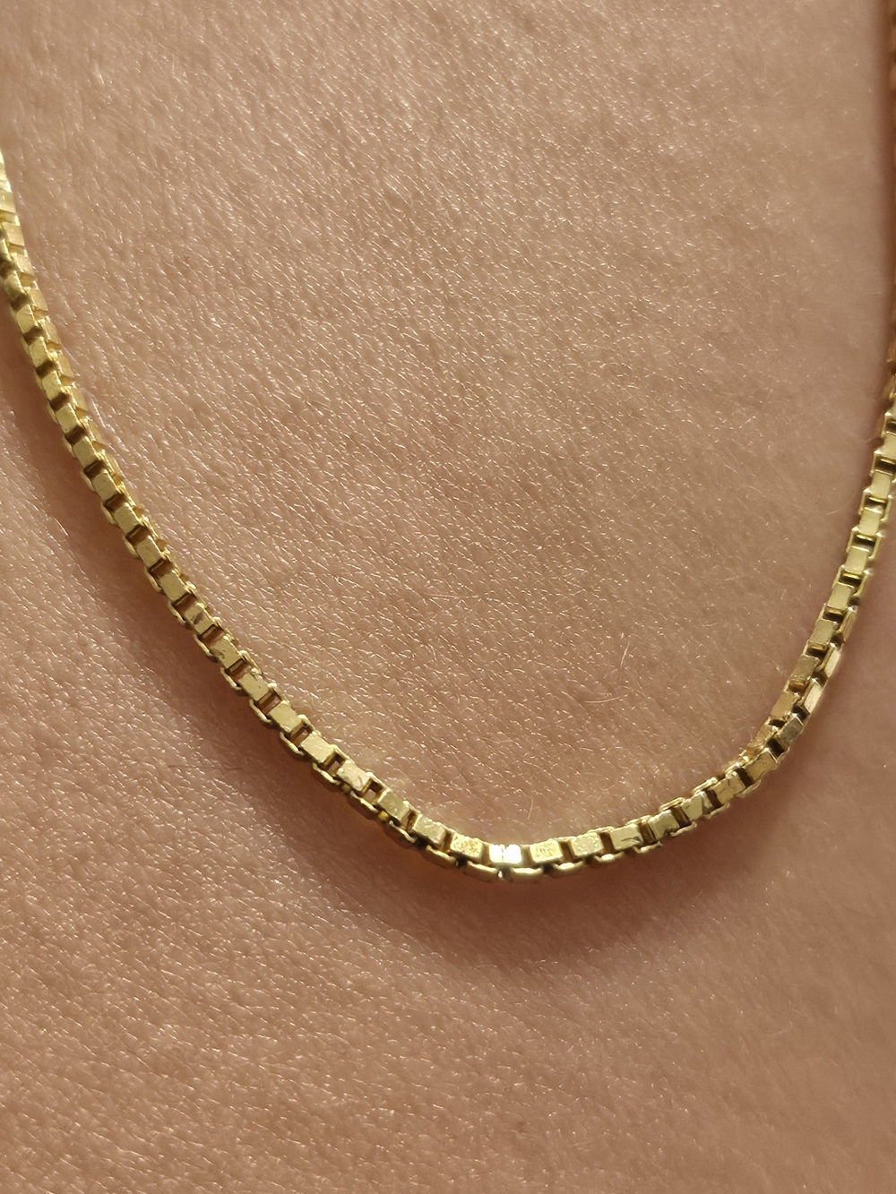 16" Italy 925 Karizia SpA KA-1772 Box Chain Necklace Gold Plated Sterling Silver